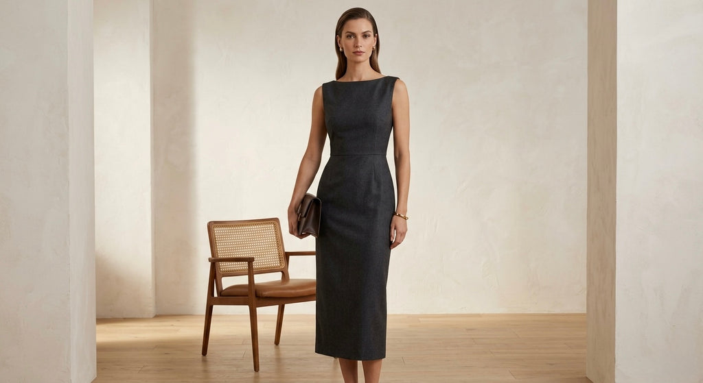 AURA Charcoal Column Dress
