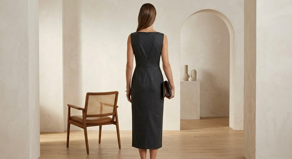 AURA Charcoal Column Dress